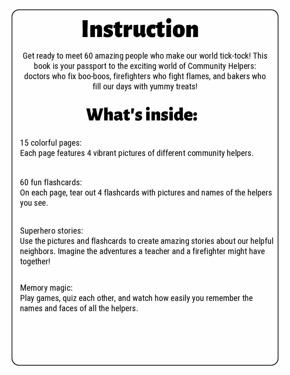 Professions in Pictures Community Helpers Flashcards Set for Kindergarten